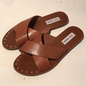 Leather slides